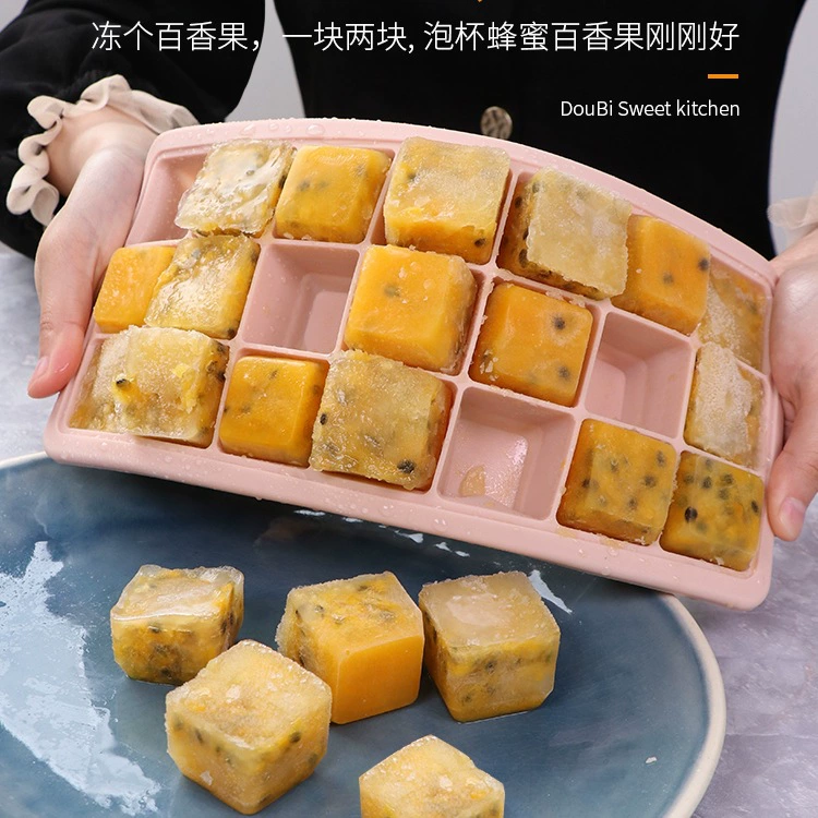 Форма для кубиков льда, большая силиконовая форма для льда, бытовая коробка для замороженных пищевых добавок, большая форма для льда с мороженым фруктом страстного желания, коробка для льда