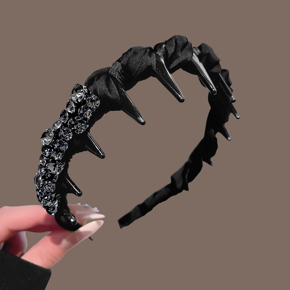 Black silk star diamond headband