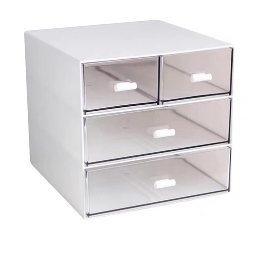 简约抽屉式收纳盒 可叠加组合桌面文具整理盒学生宿舍分格储物盒