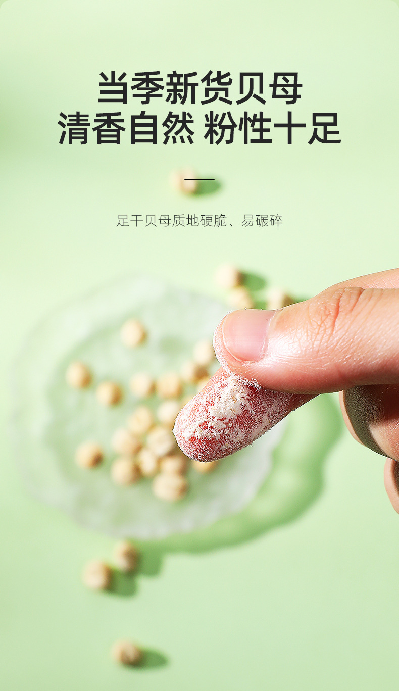 Qi Li Xiang Fritillaria Powder 50g Bottle Sichuan Fritillaria for Cooking and Herbal Use in use