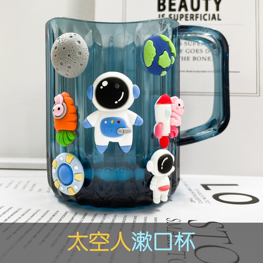 Taza de enjuague bucal creativa Luz de lujo lindo cepillo de dientes taza Cubo de dientes dibujos animados baño infantil taza de lavado taza de diente de estudiante engrosada