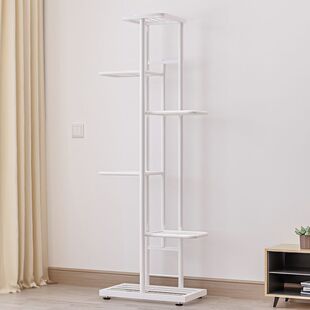 Flower Shelf Indoor Home Living Room Flower Pot Rack Floor-Standing Storage Rack Foldable Multi-Layer Space-Saving Green Smart High Round
