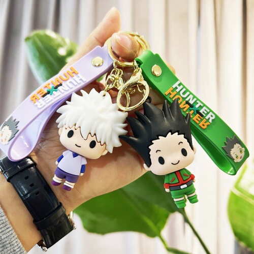 Cross-border creative full-time hunter Killua Zoldyck keychain pendant cartoon 3D doll decoration car key chain