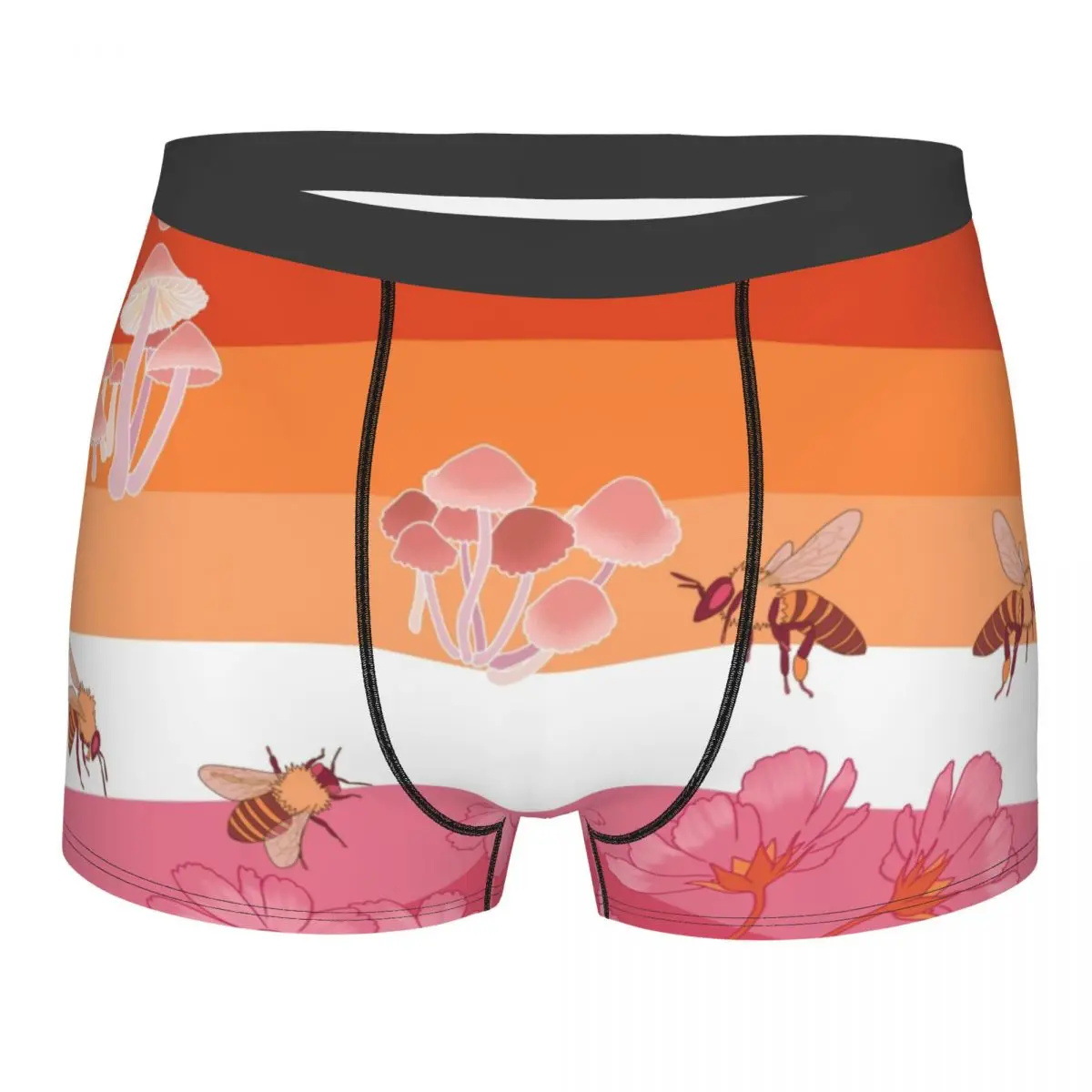 Venta rápida transfronteriza venta caliente 3D transpirable ropa interior casual para hombres color arco iris bóxer pantalones cortos para hombres MP01