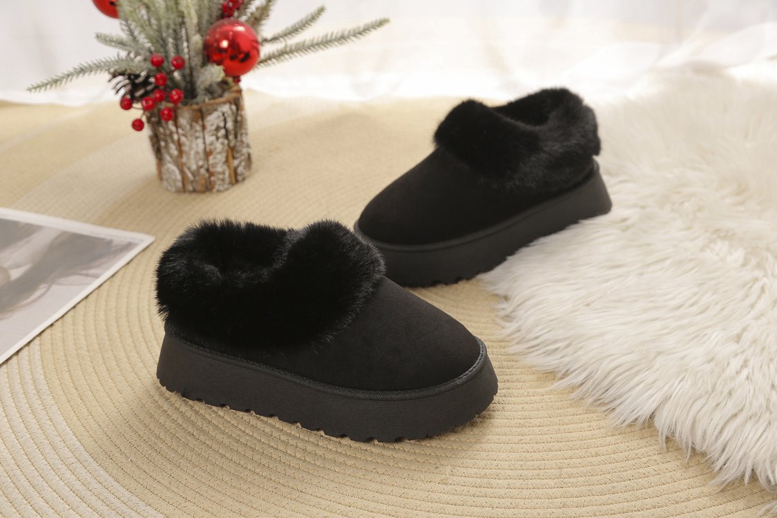 A new winter slip-on snow boots women's shoes plush one cotton shoes plus velvet thickened_voghion.com