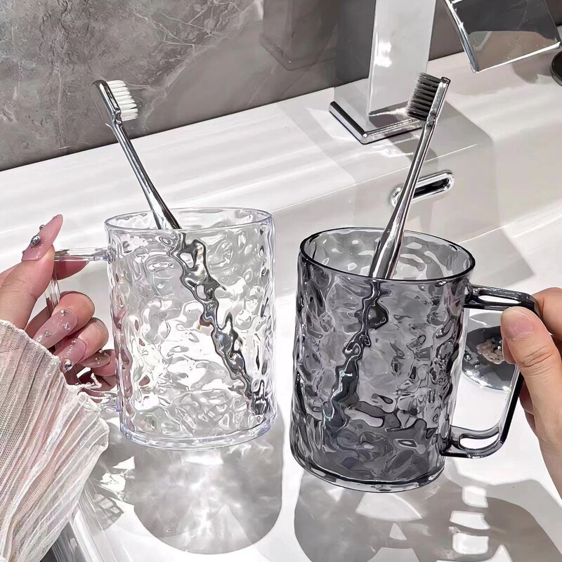Glacier Pattern Mouthwash Cup Household Transparent Brushing Mouth Cup Ins Style Toothbrush Cup Can Put Toothbrush Water Ripple Wash Cup