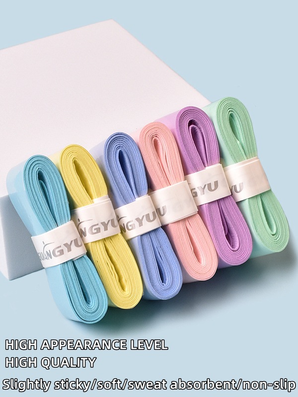 Cinta adhesiva transfronteriza plana, antideslizante, duradera y absorbente del sudor para raquetas de pickleball, cinta de agarre de látex para raquetas de bádminton. image 4