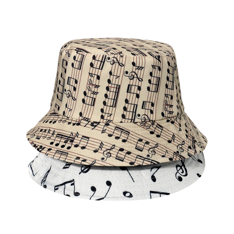 Unisex Fashion Notes Sewing Flat Eaves Bucket Hat display picture 2