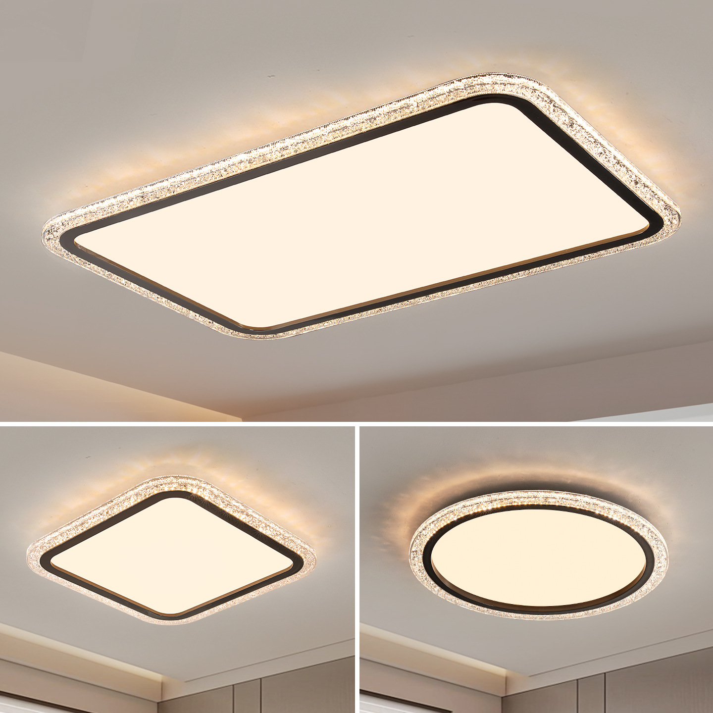 Luz de techo de la sala de estar italiana de lujo nueva atmósfera simple de espectro completo brillante protección de los ojos del salón led luz principal 536L