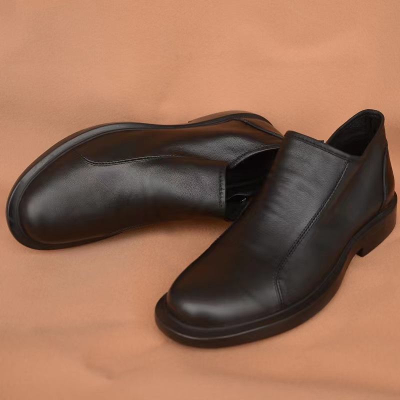 Chelsea botas de cuero para hombres, botas de cuero casuales de cuero de una sola capa, botas de cuero suaves transpirables para hombres, venta caliente