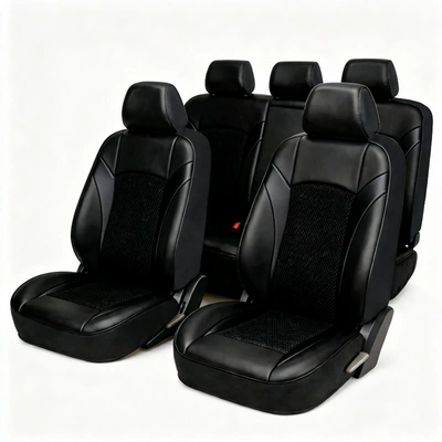 Eastern car seat cushion, Universal seat cover - black-plus-black-wings-nine-piece-set