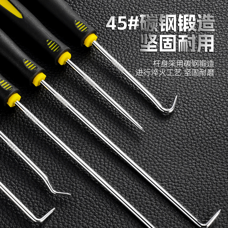 Jefe de tornillo de sellado de aceite, gancho de sellado de aceite de alta dureza, conjunto de cuatro piezas, gancho de sellado de aceite de reparación de automóviles mini cortos