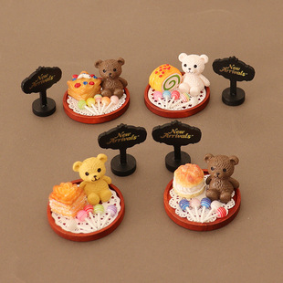 Dollhouse miniature food play cake tray lollipop pad paper signboard model accessories small cloth scene OB11
