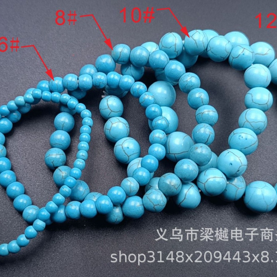亚马逊wish外贸手串绿松石款纯珠串珠饰品绿松石手链