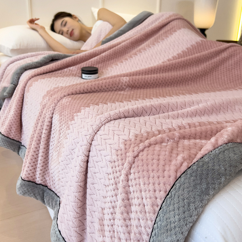 TEMU leche transfronteriza mantas de peluche invierno engrosado mantas de oficina mantas de almuerzo mantas de sofá mantas de coral mantas de peluche