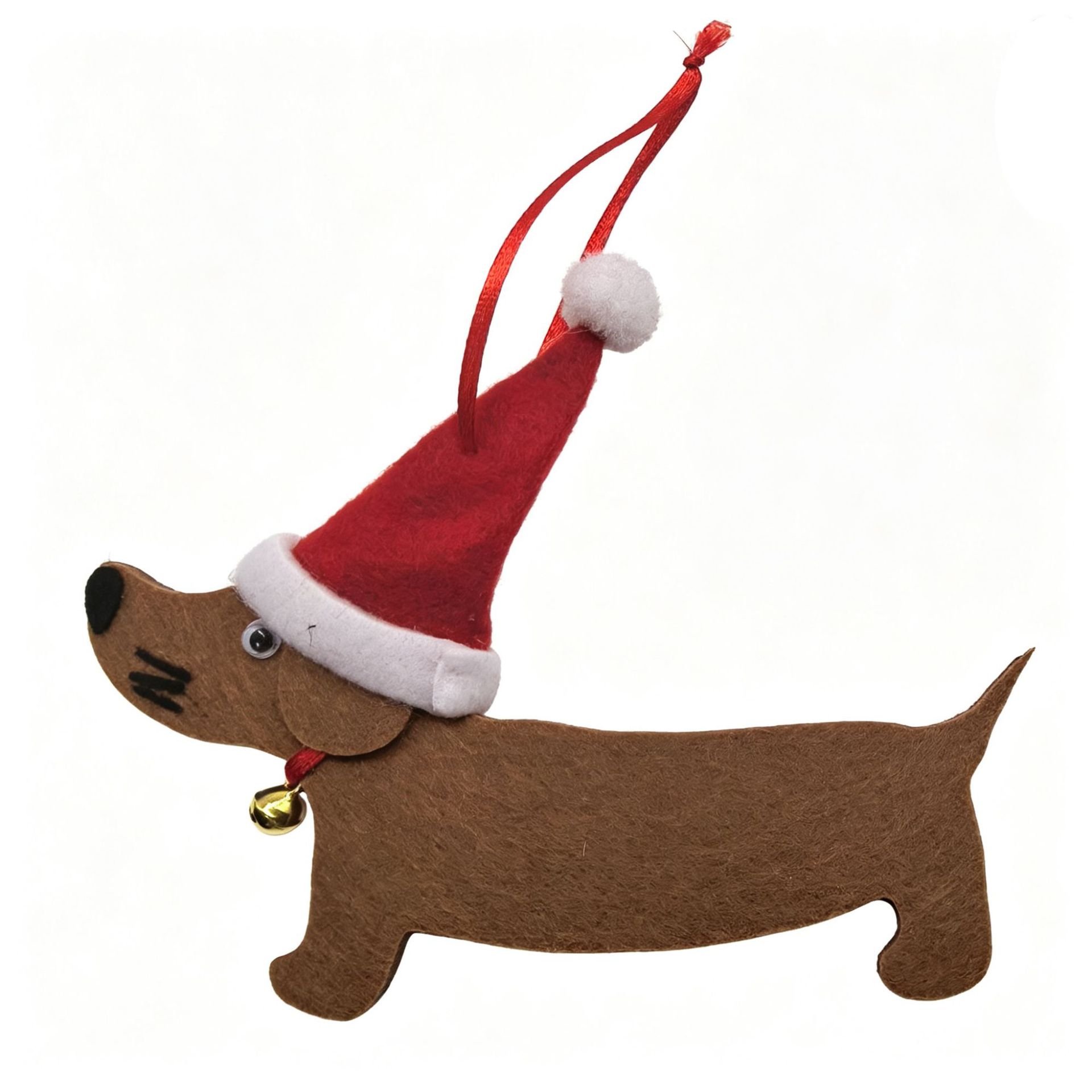 SGS en stock salchicha perro fieltro regalos de Navidad decoración fiesta adornos lindos colgantes