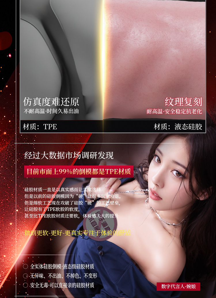 Jiuai TPE Male Masturbator Realistic Vaginal Buttocks Half-Length Doll with USB Heating Rod — detail image 2