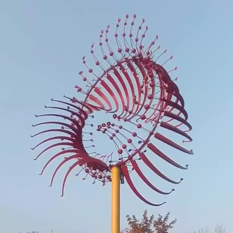 Садовая парковая скульптура из нержавеющей стали_Креативная мультяшная ветряная мельница_Модель ветряной мельницы для декора