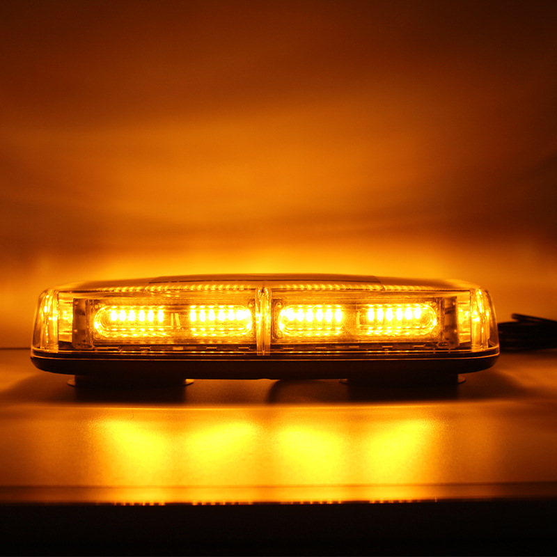 Automóvil 72 LED lámpara de advertencia de explosión de lámpara parpadea de absorción magnética de 12 pulgadas lámpara de techo de ingeniería de fila corta lámpara de emergencia de frecuencia estrobótica transfronteriza