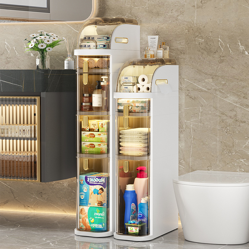 Bathroom gap storage cabinet drawer-type household toilet gap storage cabinet narrow plastic bathroom multi-layer storage cabinet