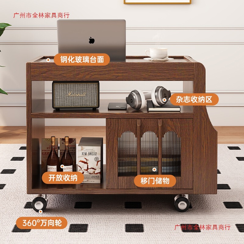 边几小推车客厅沙发家用茶几新款小户型置物架储物柜可移动床头柜|undefined