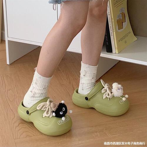 New cartoon fun cute plush coal ball shoe buckle DIY shoe decoration hole shoe 3D buckle accessory
