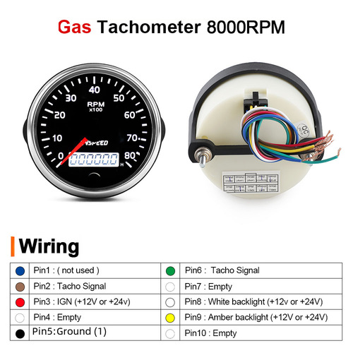 Factory Direct Sale New Car Modification 52mm Pointer LED Blue Light 12/24V EGT Sensor Racing Specific