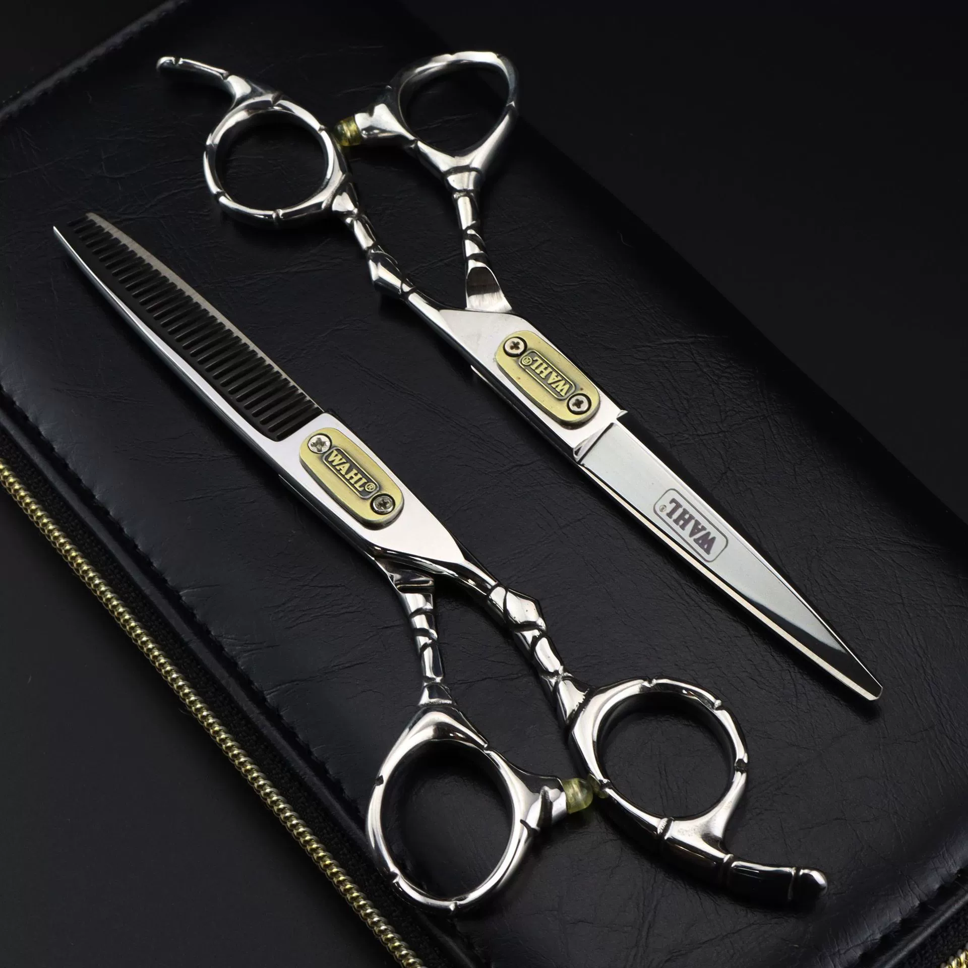 6,0 дюймов бамбуковая ручка нечетной формы Bao яркие плоские ножницы зубные ножницы парикмахерские ножницы