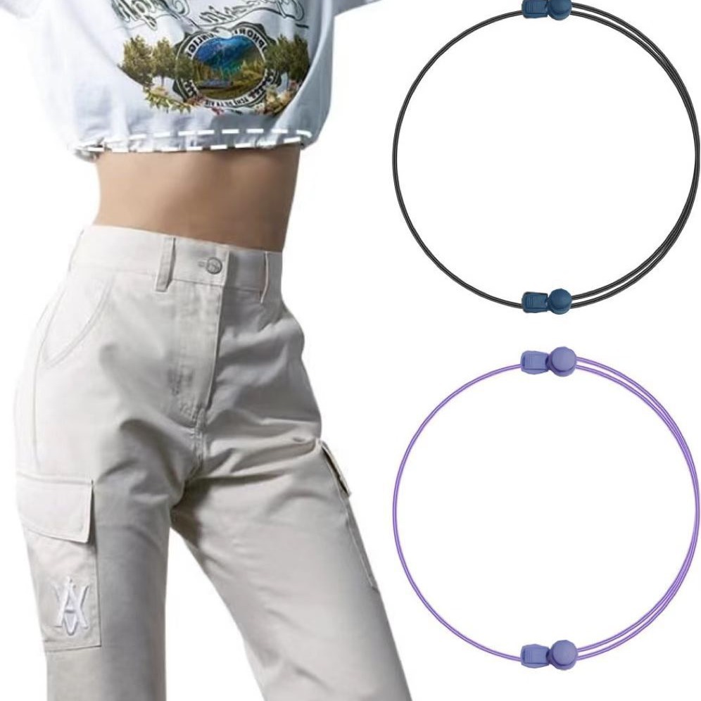 Adjustable cutting loose banded waist loose tight tight rope Crop…