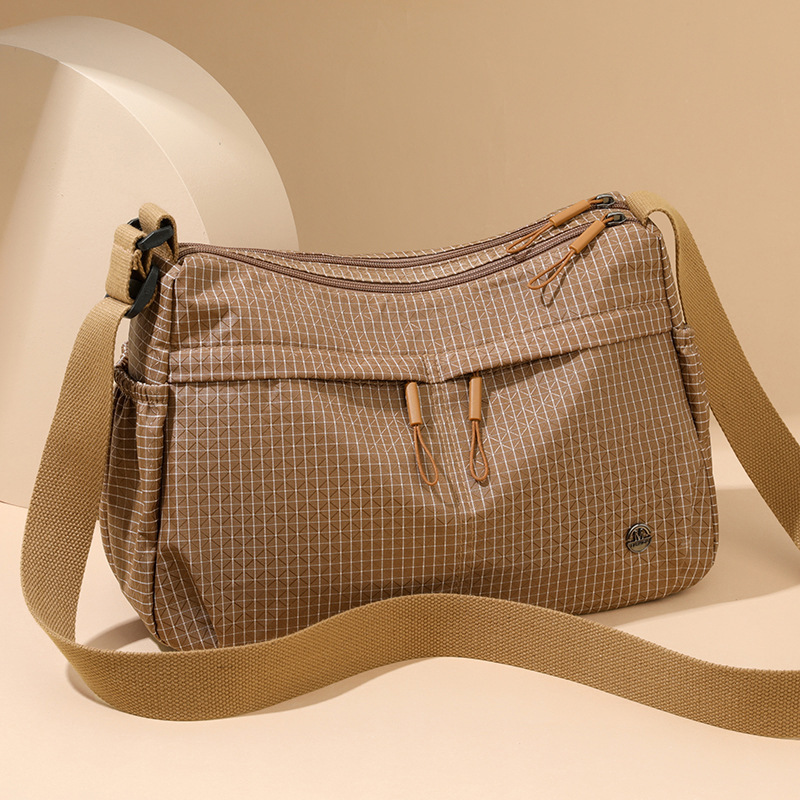 Fashionable Middle-Aged Mom's Oxford Cloth Women's Bag, Casual Simple Shoulder Crossbody Bag, Large Capacity Canvas Nylon Women's Bag