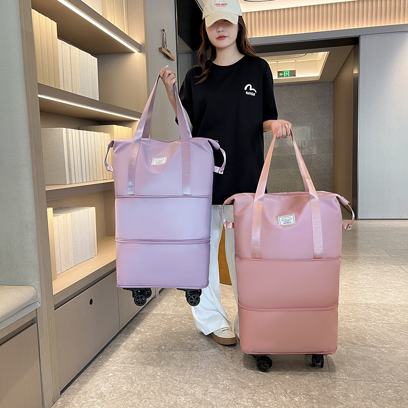 Bolsa de viaje de ropa de gran capacidad conveniente conjunto de equipaje de la carretilla bolsa de viaje de corta distancia bolsa de tela Oxford pendiente Bolsa De mujer