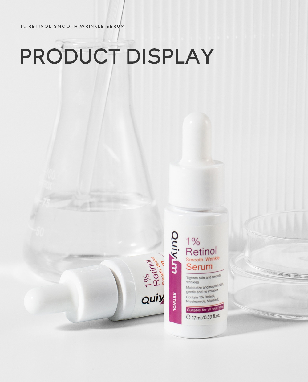 Quiyum 1% Retinol Revitalizing Essence 17ml Hydrates, moisturizes and brightening skin tone. Cross-border manufacturer's wholesale in stock undefined