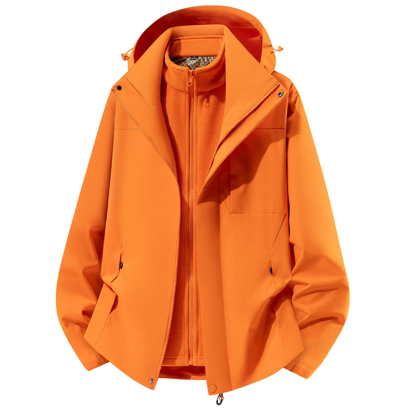 Autumn and winter unisex warm thickened windbreaker, three-in-one detachable windbreaker for women, outdoor sports ski jacket for men