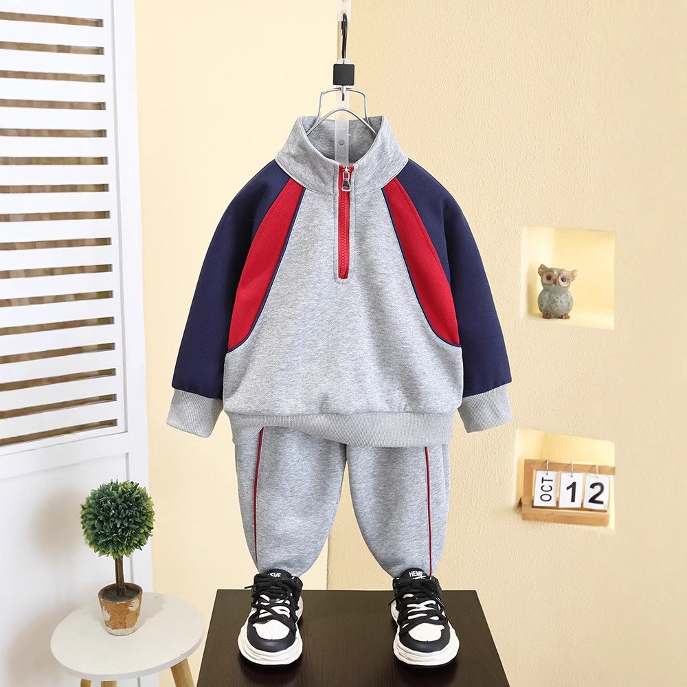 7501 Traje deportivo para niños Ropa de primavera y otoño para niños Tops casuales Traje de dos piezas 2025 Nuevo niño bebé primavera