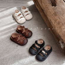 真皮童鞋女宝宝学步鞋夏季新款女童软底包头防踢休闲凉鞋一件代发
