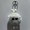 6cm white [Silver Hardware] [30# flat circle + 4 sections o chain]