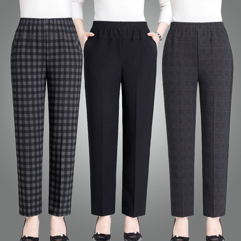 Mom's Pants Spring & Fall Grandma Straight High-Waisted Pants Middle-Aged and Elderly Loose Elastic Casual Outer Wear Large Size Women's Pants Mom's Pants Spring & Fall Grandma Straight High-Waisted Pants Middle-Aged and Elderly Loose Elastic Casual Outer Wear Large Size Women's Pants