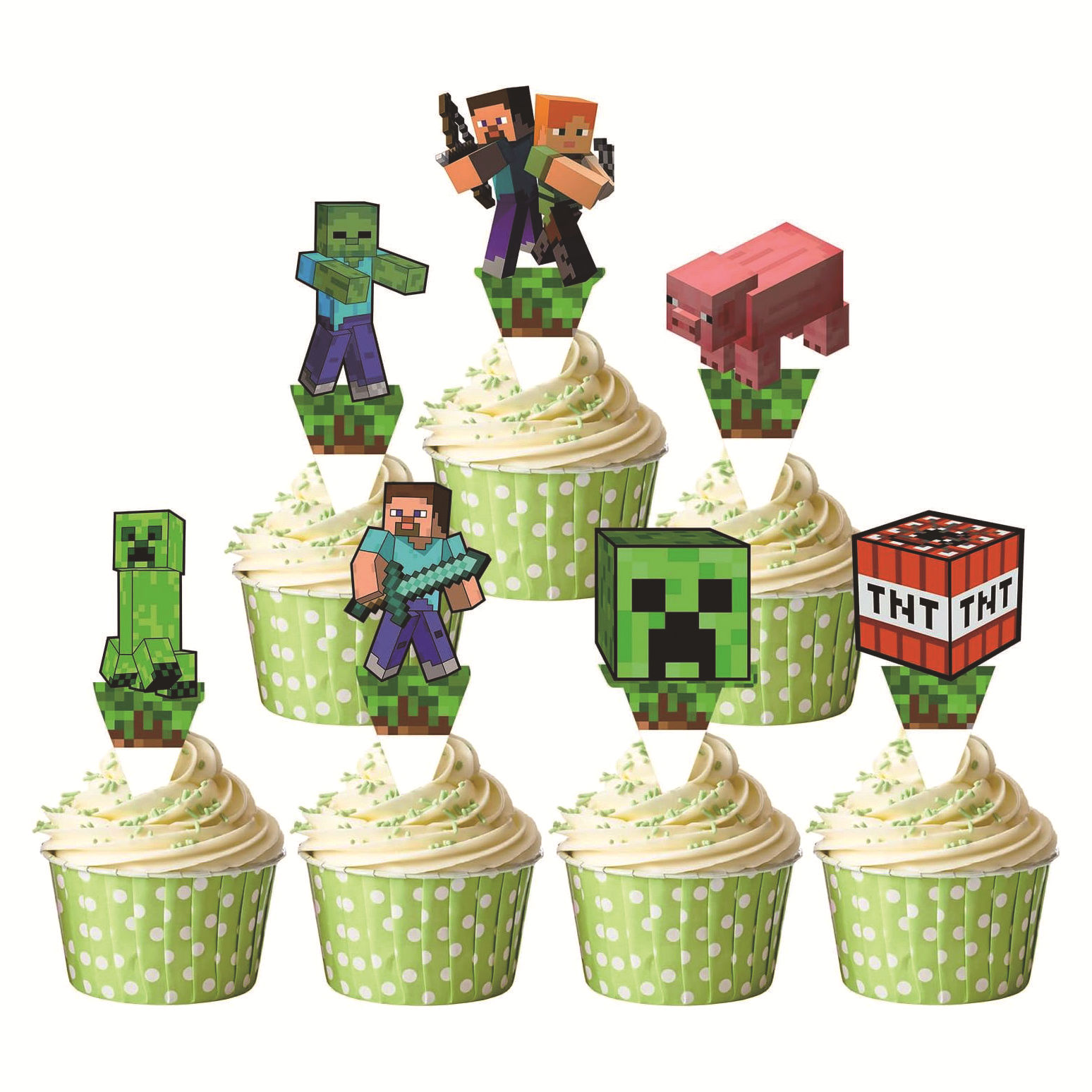 Cross Border Cupcake Topper Cake Picks for Boys and Girls Birthday Party and Dessert Table Supplies