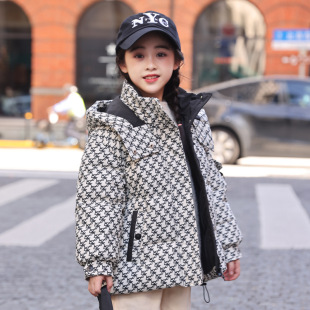 Children's Down Jacket Girls' CUHK Children's Clothing 2024 New Style Girl's Internet Popular Foreign Style Mid-length Thickened Jacket