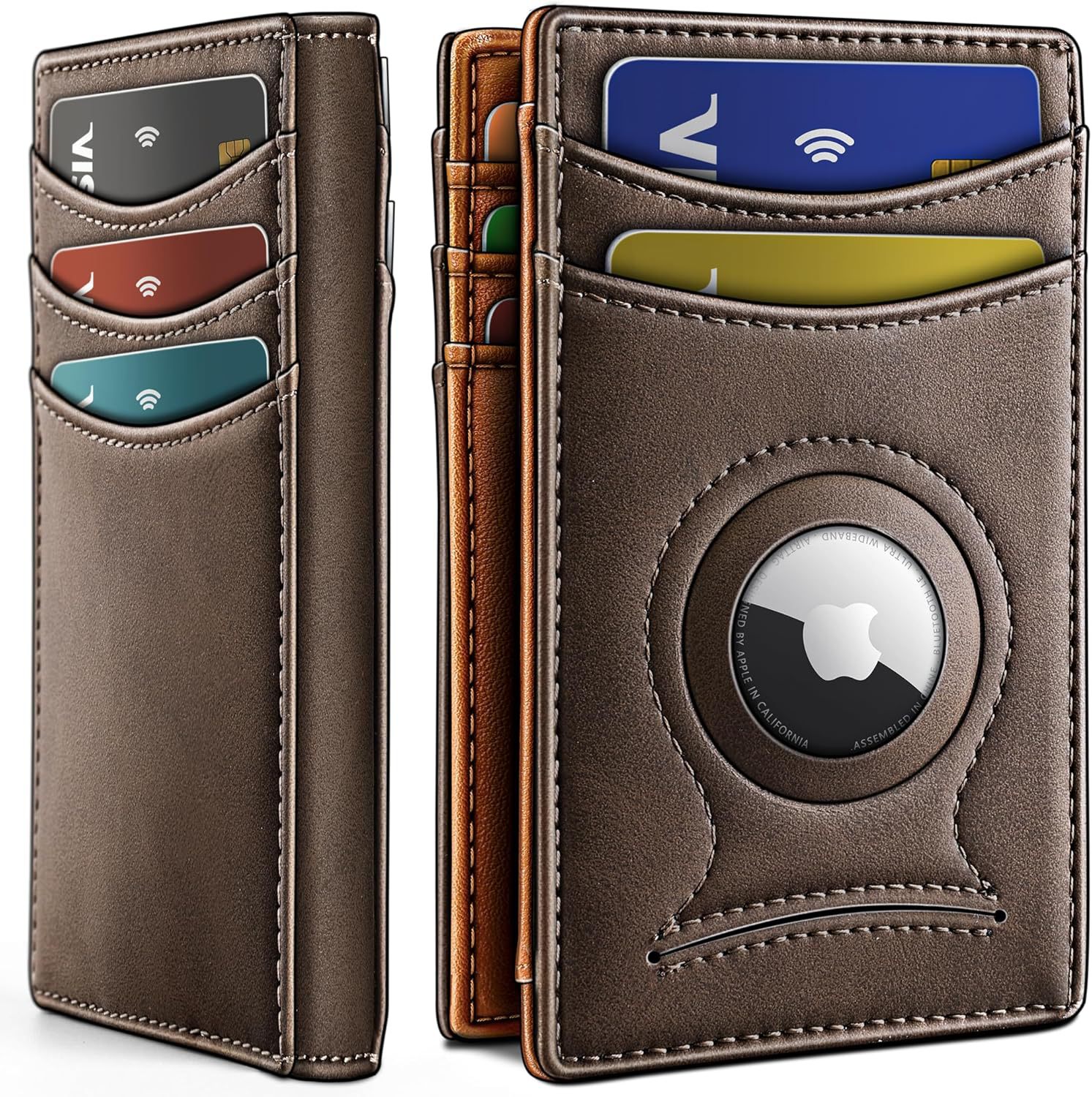 Cross-border corto RFID anti-robo cartera de gran capacidad portátil multifuncional bolsa de tarjetas de negocios doble plegable cartera de cuero para hombres