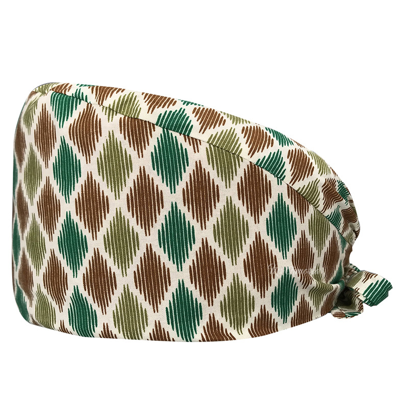 El algodón puro de las mujeres impresas europeas y americanas del sombrero de la enfermera de ICU con la toalla del sudor gorra quirúrgica del comercio exterior tapa de la cabeza del bolso entrega transfronteriza