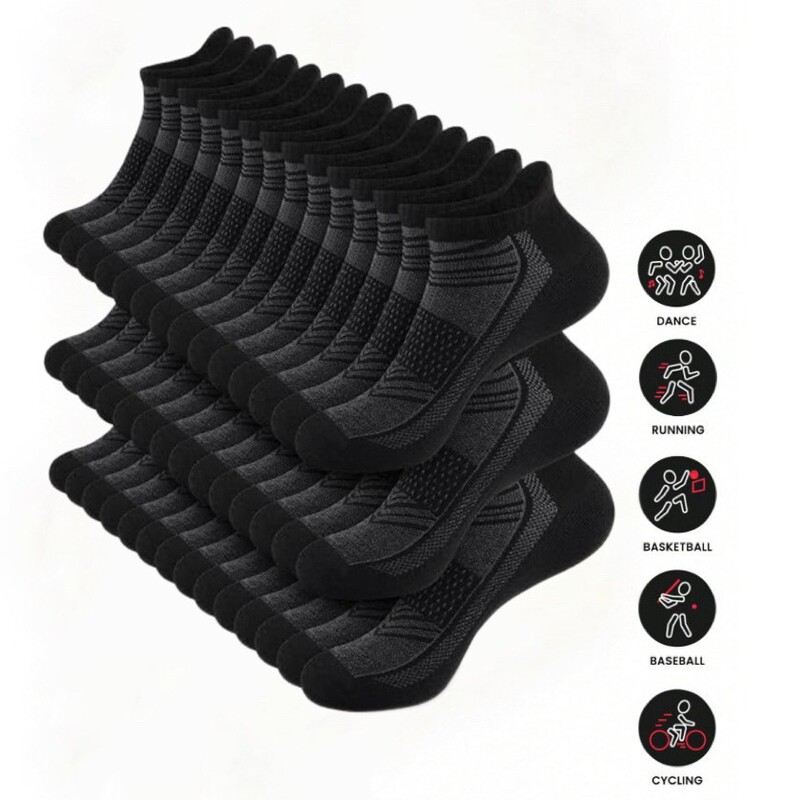 【Cross-Border Dropshipping】Men's Socks in Stock Amazon Mesh Breathable Simple Versatile Socks Shopee Independent Site