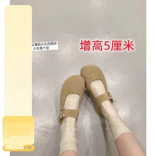 同款鞋大头浅口勃肯鞋女单鞋秋季平底玛丽珍鞋