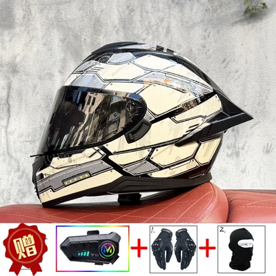 with Dual Lenses, Motorcycle Racing Helmet, Motosiklet kaskı (dəbilqə) - interstellar-tea-mirror-y10-soft-wheat-delivered-with-transparent-mirror-s