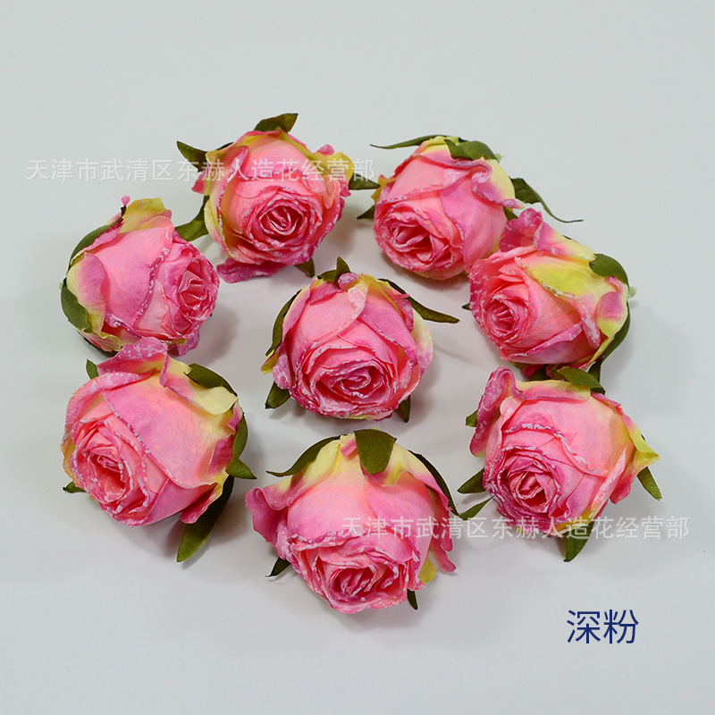 雪花バラのトランペットをシミュレートする6cm焦辺バラの花の頭の結婚式の花の壁の生け花の花嫁の手の花の束の生け花|undefined