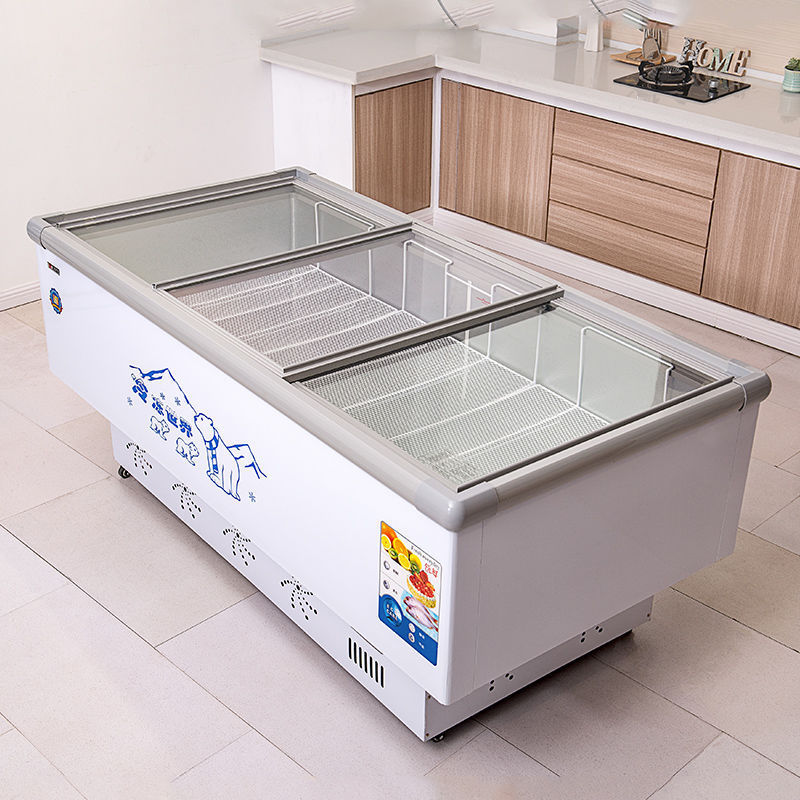 Freezer Commercial Large-Capacity Display Cabinet Island Cabinet Refrigerated Freezer Fresh-Keeping Refrigerator Refrigerator Manufacturer One Piece Free Shipping