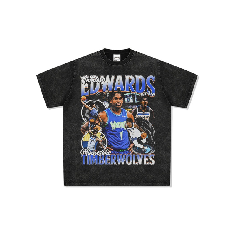 Edwards American Star camiseta de calle hip-hop marca de tendencia impresión retro hacer viejo lavado pesado suelto manga corta image 1