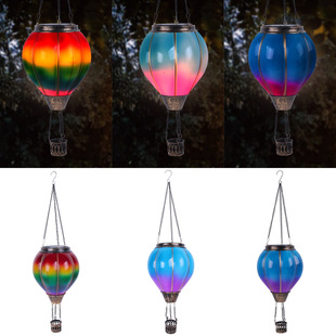 Courtyard Solar Hot Air Balloon Hot Air Balloon Solar Lantern Decorative Light Pink Crack