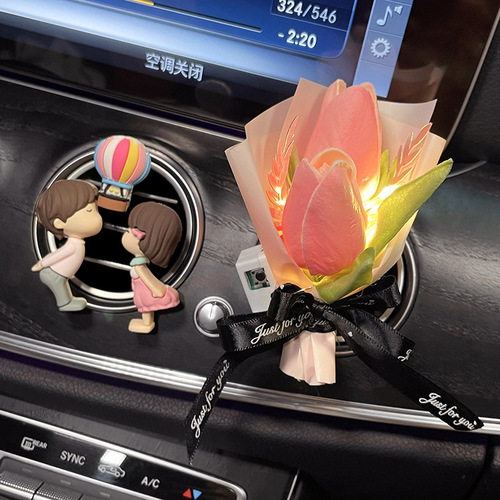 Tulip car aromatherapy fashionable high-end light fragrance car air outlet decoration car odor removal perfume fragrance