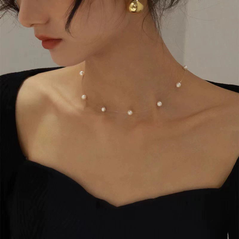 Серебро A-0366 цепочка на шею, 35+5 см, золотой или серебряный, изящный дизайн жемчуга